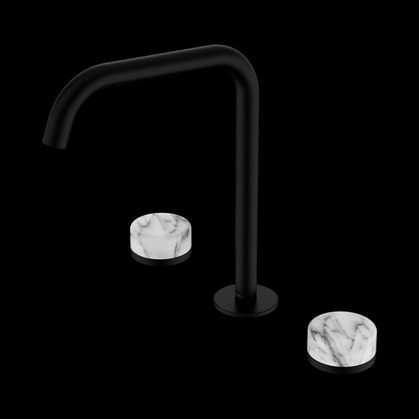 Nero Serenity Bath/kitchen Set Edge Spout with Arabescato Corchia Handle