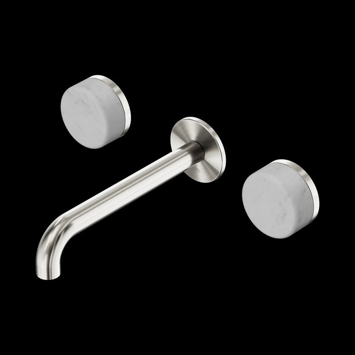 Nero Serenity Wall Basin Set Spout With Carrara Handle