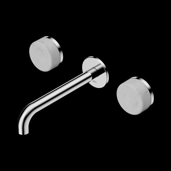 Nero Serenity Wall Basin Set Spout With Carrara Handle
