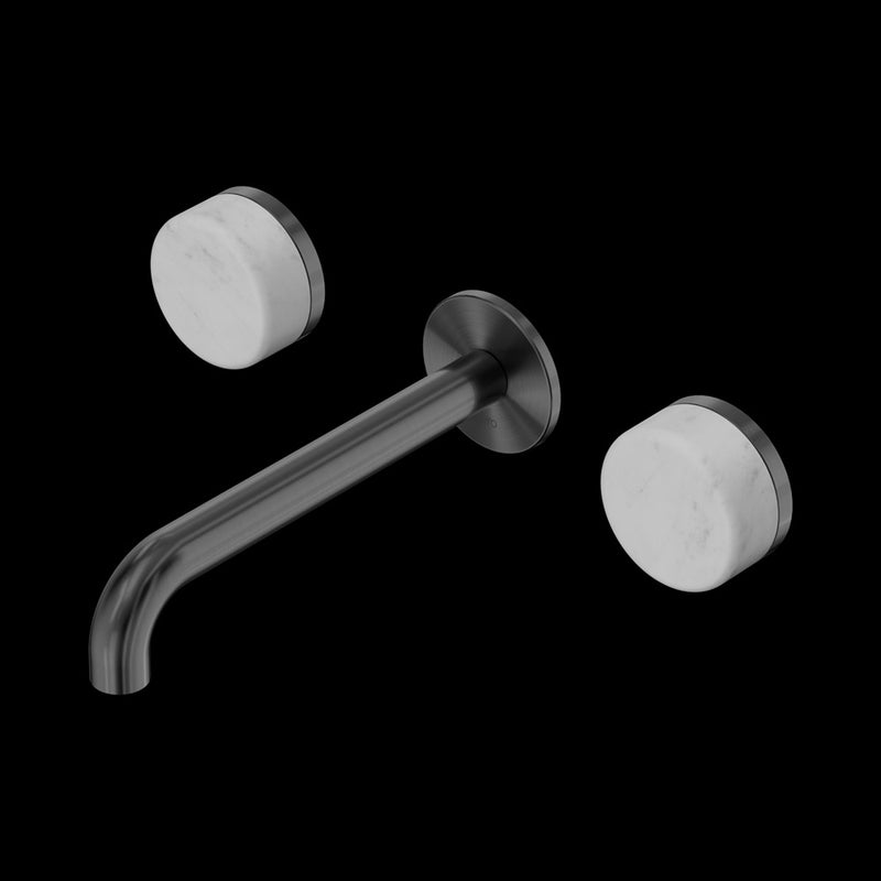 Nero Serenity Wall Basin Set Spout With Carrara Handle