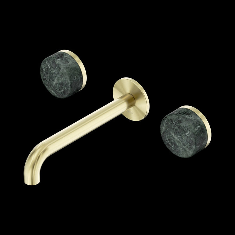 Nero Serenity Wall Basin Set Spout With Verde Alpi Handle
