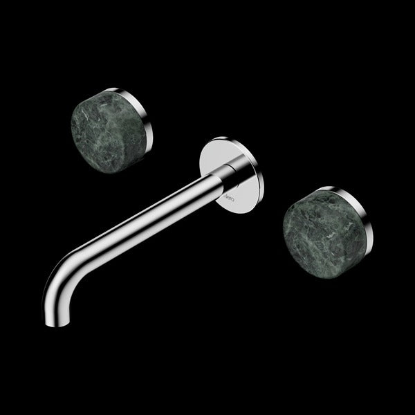Nero Serenity Wall Basin Set Spout With Verde Alpi Handle