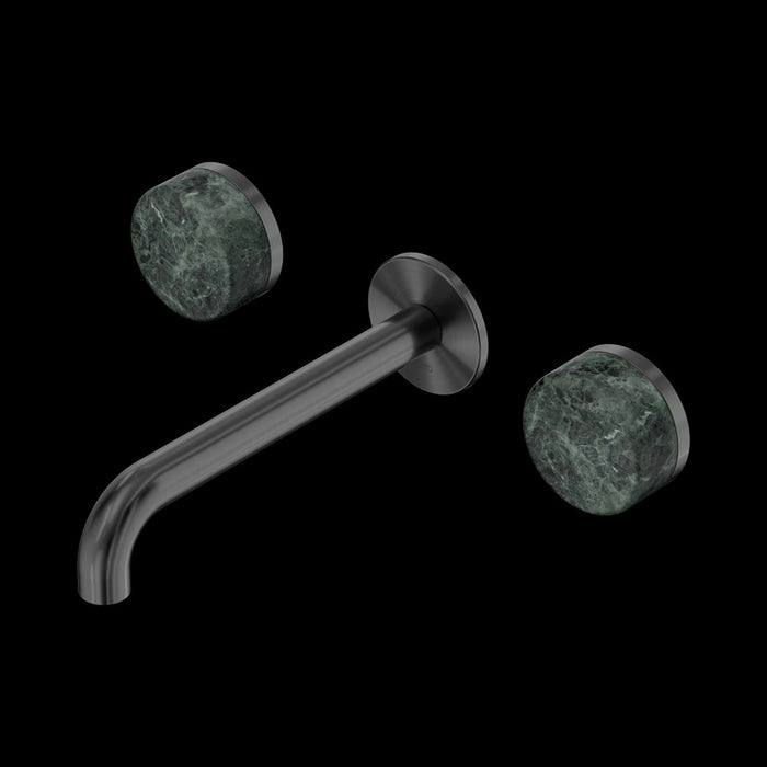 Nero Serenity Wall Basin Set Spout With Verde Alpi Handle