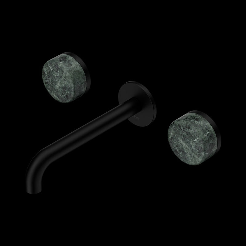 Nero Serenity Wall Basin Set Spout With Verde Alpi Handle