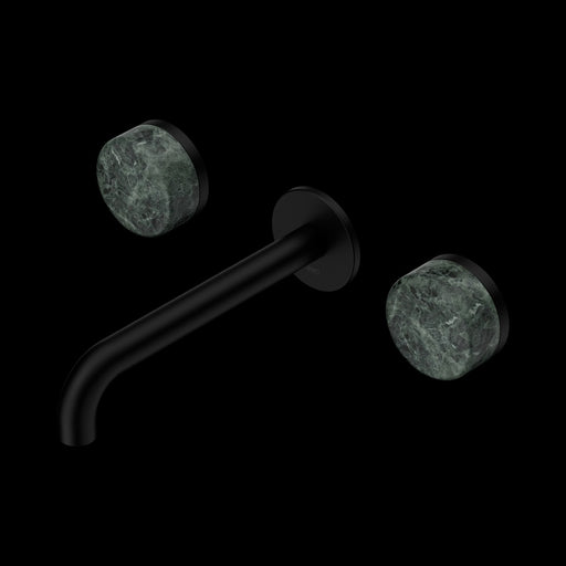 Nero Serenity Wall Basin Set Spout With Verde Alpi Handle