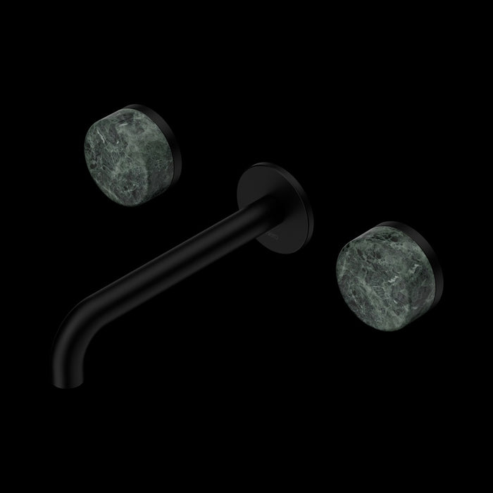 Nero Serenity Wall Basin Set Spout With Verde Alpi Handle