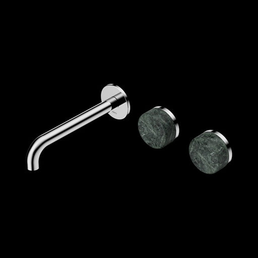 Nero Serenity Wall Basin Set Offset Spout With Verde Alpi Handle