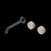 Nero Serenity Wall Basin Set Offset Spout With Rome Travertine Handle