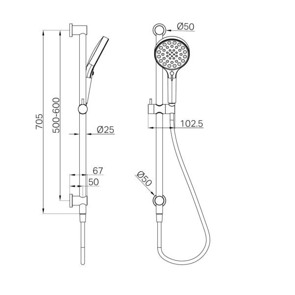 Nero Serenity Rail Shower