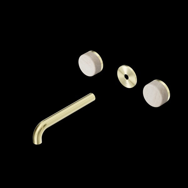 Nero Serenity Wall Basin Set Spout With Rome Travertine Handle Trim Kit (Requires In Wall Body 24C020)