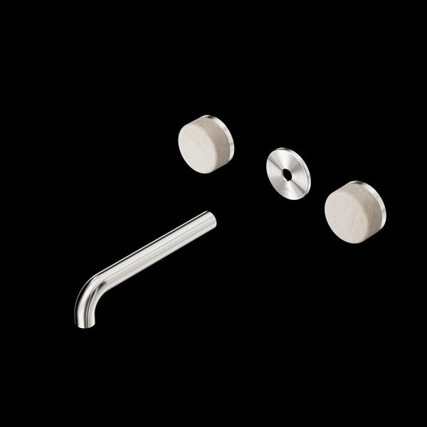 Nero Serenity Wall Basin Set Spout With Rome Travertine Handle Trim Kit (Requires In Wall Body 24C020)