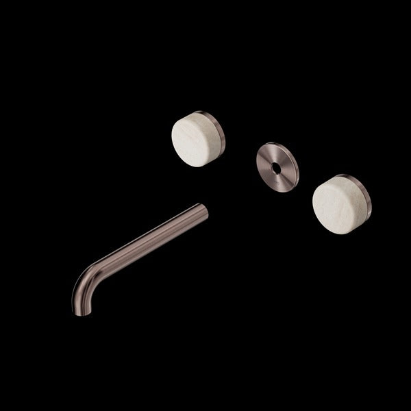 Nero Serenity Wall Basin Set Spout With Rome Travertine Handle Trim Kit (Requires In Wall Body 24C020)