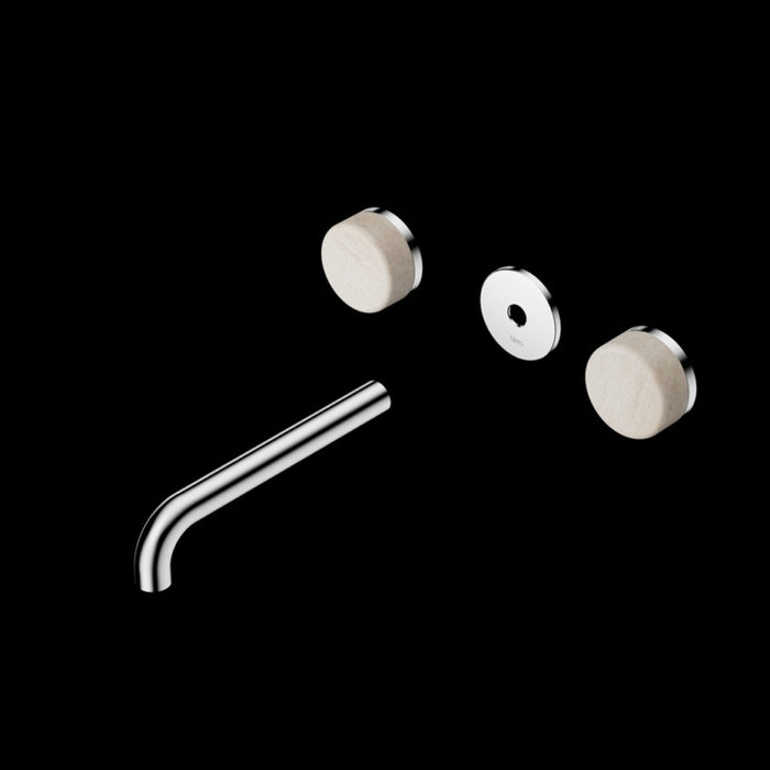 Nero Serenity Wall Basin Set Spout With Rome Travertine Handle Trim Kit (Requires In Wall Body 24C020)