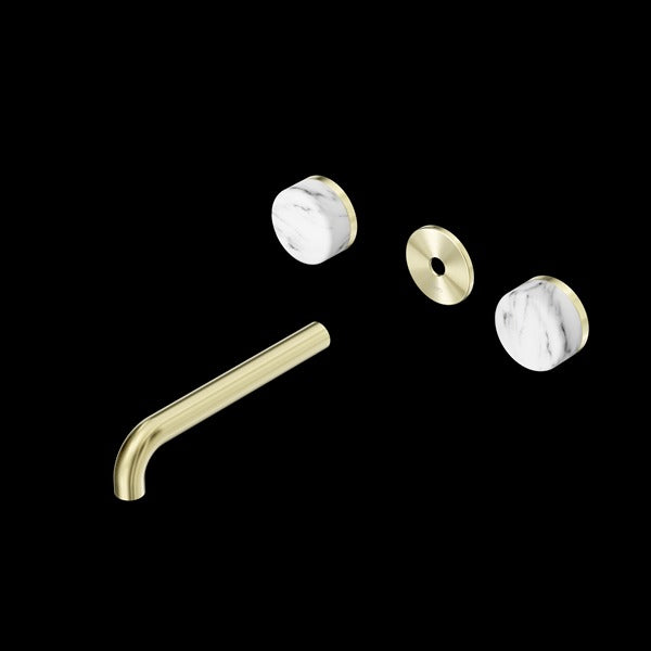 Nero Serenity Wall Basin Set Spout With Arabescato Corchia Handle Trim Kit (Requires In Wall Body 24C020)