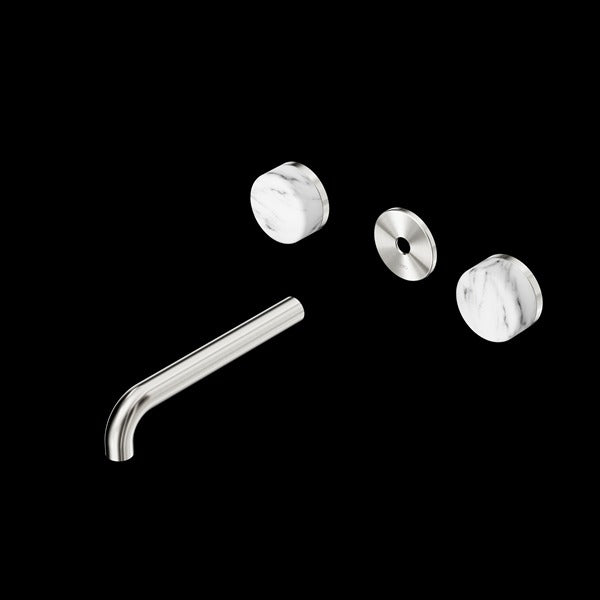 Nero Serenity Wall Basin Set Spout With Arabescato Corchia Handle Trim Kit (Requires In Wall Body 24C020)