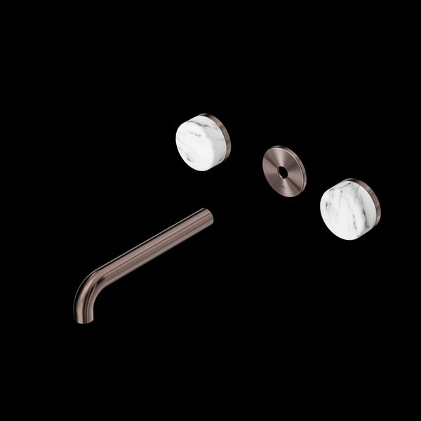 Nero Serenity Wall Basin Set Spout With Arabescato Corchia Handle Trim Kit (Requires In Wall Body 24C020)
