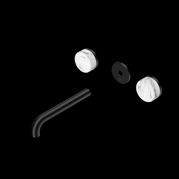 Nero Serenity Wall Basin Set Spout With Arabescato Corchia Handle Trim Kit (Requires In Wall Body 24C020)