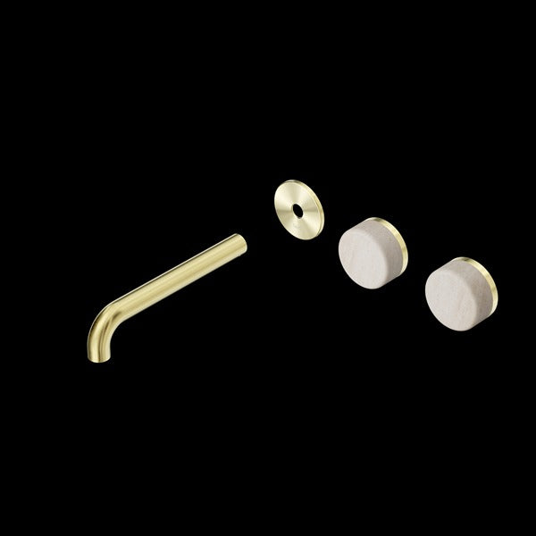 Nero Serenity Wall Basin Set Offset spout With Rome Travertine Handle Trim Kit (Requires In Wall Body 24C020)