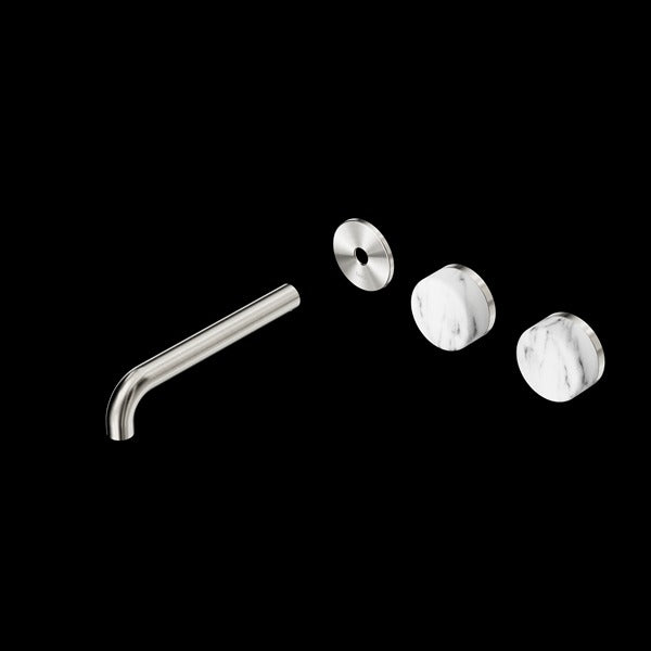 Nero Serenity Wall Basin Set Offset spout With Arabescato Corchia Handle Trim Kit (Requires In Wall Body 24C020)