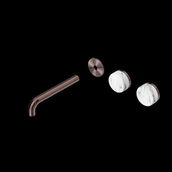 Nero Serenity Wall Basin Set Offset spout With Arabescato Corchia Handle Trim Kit (Requires In Wall Body 24C020)