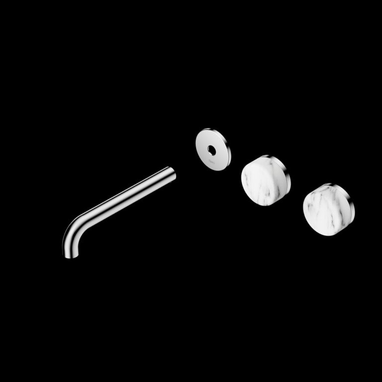 Nero Serenity Wall Basin Set Offset spout With Arabescato Corchia Handle Trim Kit (Requires In Wall Body 24C020)