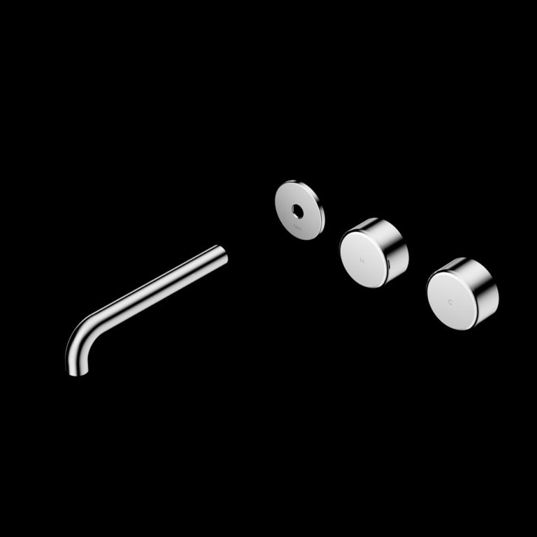 Nero Serenity Wall Basin Set Offset Spout With Metal Handle Trim Kit (Requires In Wall Body 24C020)