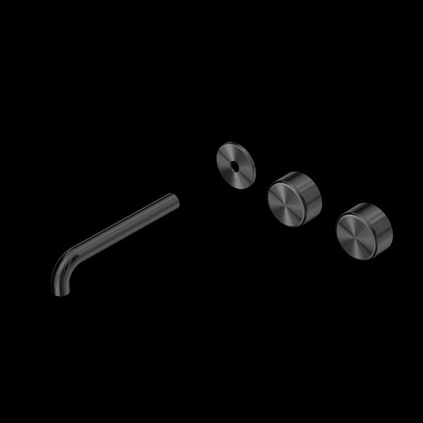 Nero Serenity Wall Basin Set Offset Spout With Metal Handle Trim Kit (Requires In Wall Body 24C020)