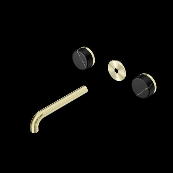 Nero Serenity Wall Basin Set Spout With Marquina Black Handle Trim Kit (Requires In Wall Body 24C020)