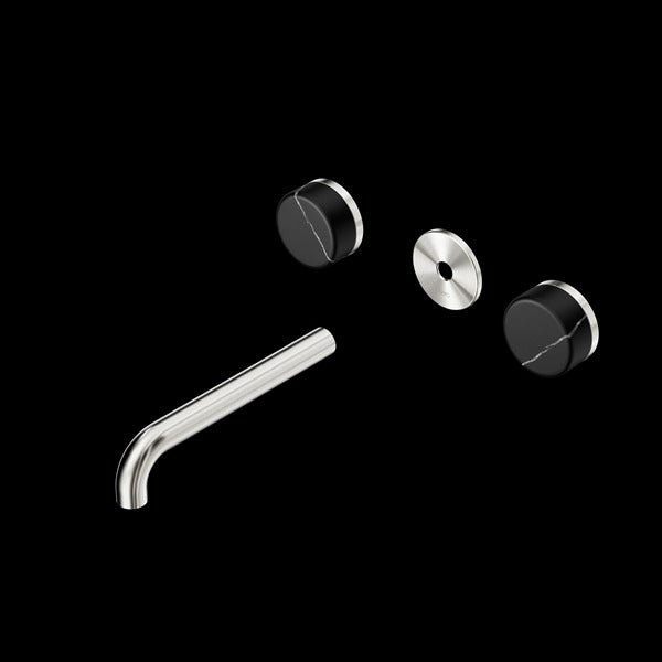 Nero Serenity Wall Basin Set Spout With Marquina Black Handle Trim Kit (Requires In Wall Body 24C020)