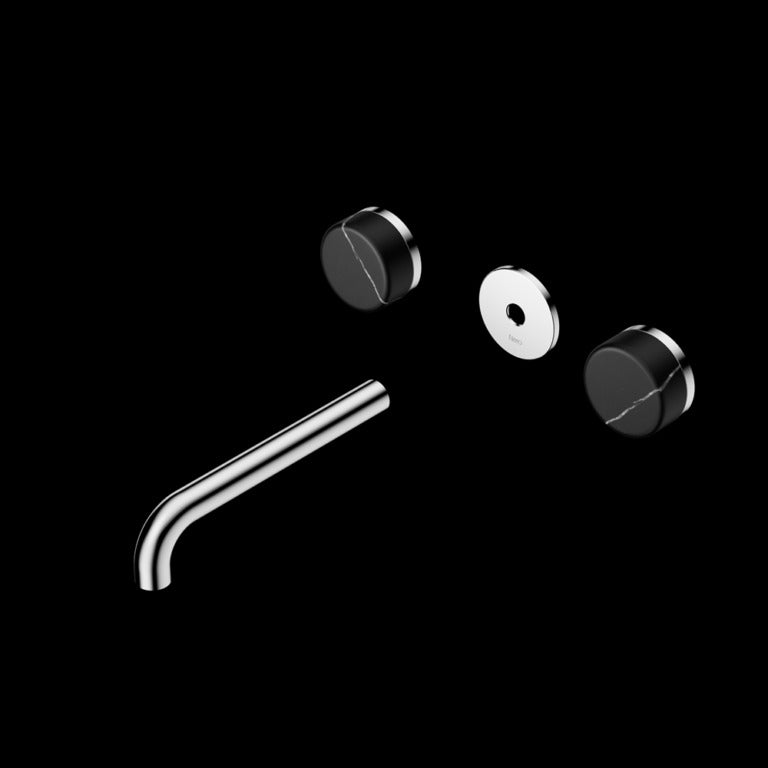 Nero Serenity Wall Basin Set Spout With Marquina Black Handle Trim Kit (Requires In Wall Body 24C020)