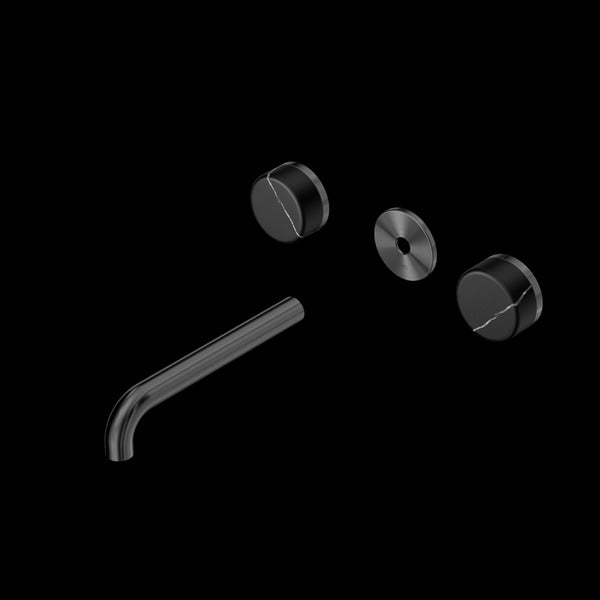 Nero Serenity Wall Basin Set Spout With Marquina Black Handle Trim Kit (Requires In Wall Body 24C020)