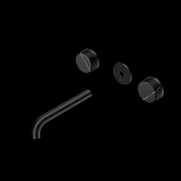 Nero Serenity Wall Basin Set Spout With Marquina Black Handle Trim Kit (Requires In Wall Body 24C020)