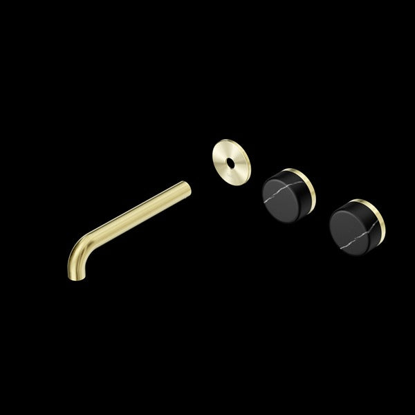 Nero Serenity Wall Basin Set Offset spout With Marquina Black Handle Trim Kit (Requires In Wall Body 24C020)