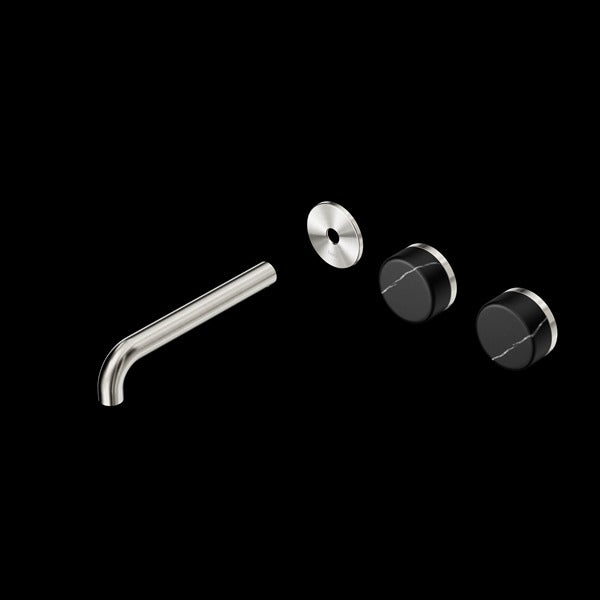 Nero Serenity Wall Basin Set Offset spout With Marquina Black Handle Trim Kit (Requires In Wall Body 24C020)