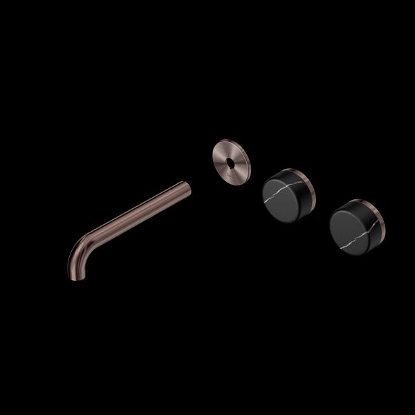 Nero Serenity Wall Basin Set Offset spout With Marquina Black Handle Trim Kit (Requires In Wall Body 24C020)