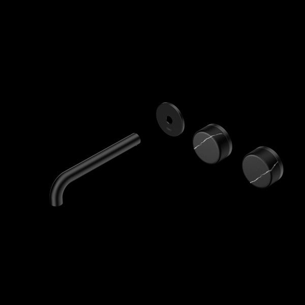 Nero Serenity Wall Basin Set Offset spout With Marquina Black Handle Trim Kit (Requires In Wall Body 24C020)