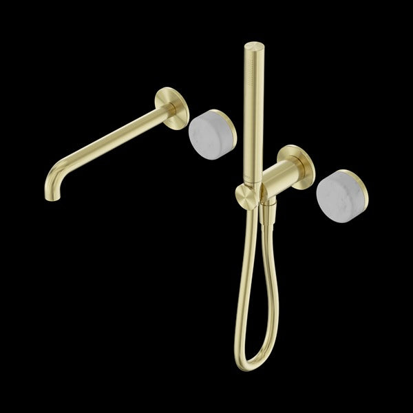Nero Serenity Progressive Shower System with Spout with Carrara Handle and Slim Shower