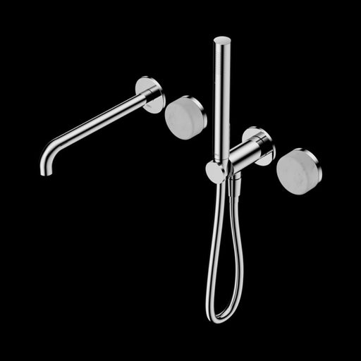 Nero Serenity Progressive Shower System with Spout with Carrara Handle and Slim Shower