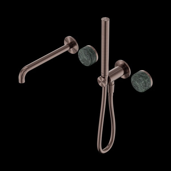Nero Serenity Progressive Shower System With Spout With Verde Alpi Handle And Slim Shower