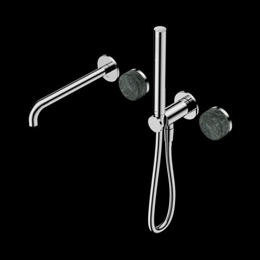 Nero Serenity Progressive Shower System With Spout With Verde Alpi Handle And Slim Shower