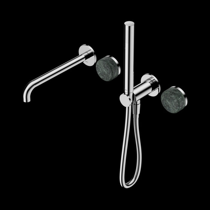 Nero Serenity Progressive Shower System With Spout With Verde Alpi Handle And Slim Shower