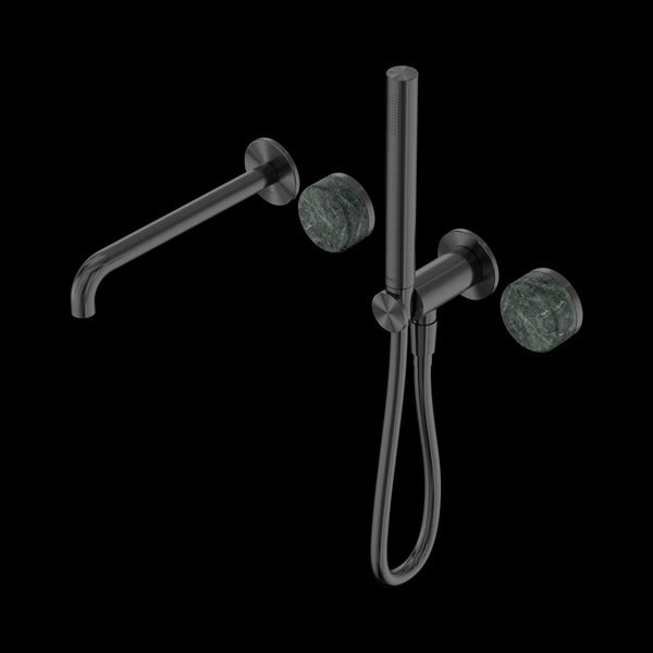Nero Serenity Progressive Shower System With Spout With Verde Alpi Handle And Slim Shower