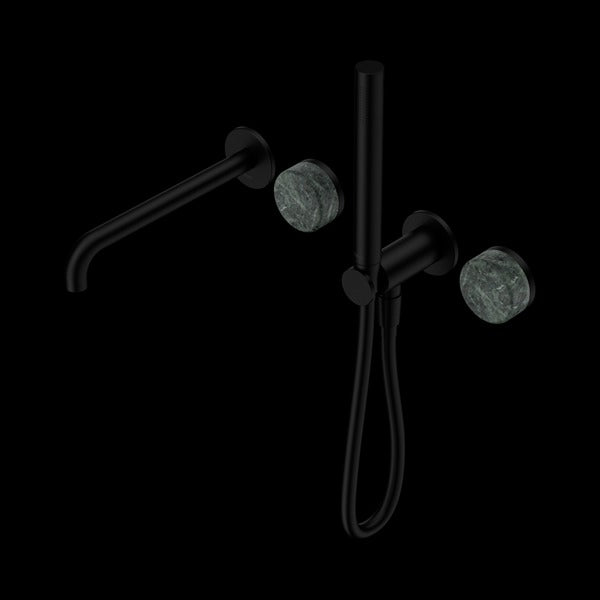 Nero Serenity Progressive Shower System With Spout With Verde Alpi Handle And Slim Shower