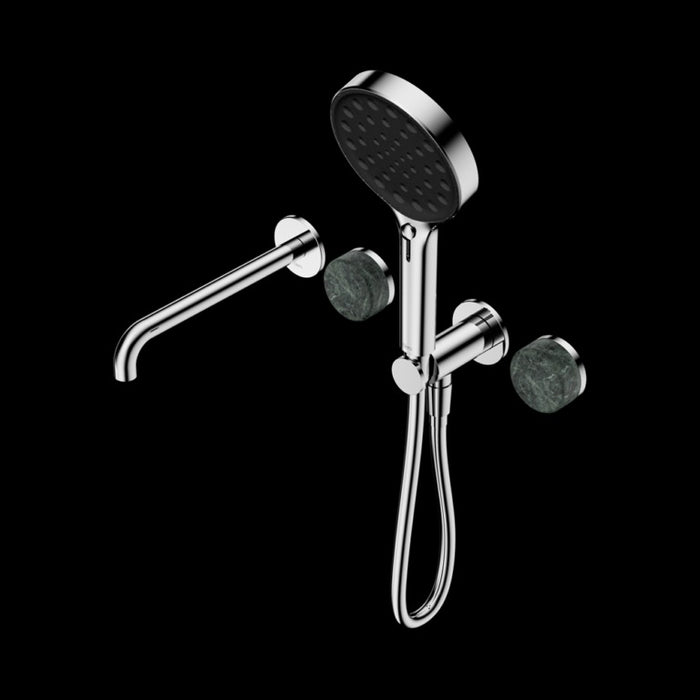 Nero Serenity Progressive Shower System with Spout with Verde Alpi Handle and Serenity Hand Shower