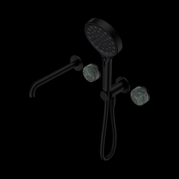 Nero Serenity Progressive Shower System with Spout with Verde Alpi Handle and Serenity Hand Shower