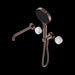 Nero Serenity Progressive Shower System With Spout With Arabescato Corchia Handle And Serenity Hand Shower