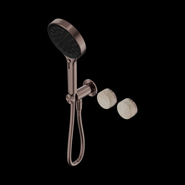 Nero Serenity Progressive Shower System With Rome Travertine Handle And Serenity Hand Shower
