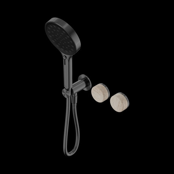 Nero Serenity Progressive Shower System With Rome Travertine Handle And Serenity Hand Shower