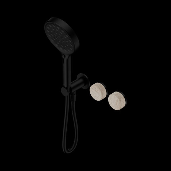 Nero Serenity Progressive Shower System With Rome Travertine Handle And Serenity Hand Shower