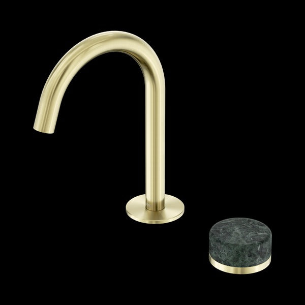 Nero Serenity Progressive Basin Mixer Arc Spout with Verde Alpi Handle